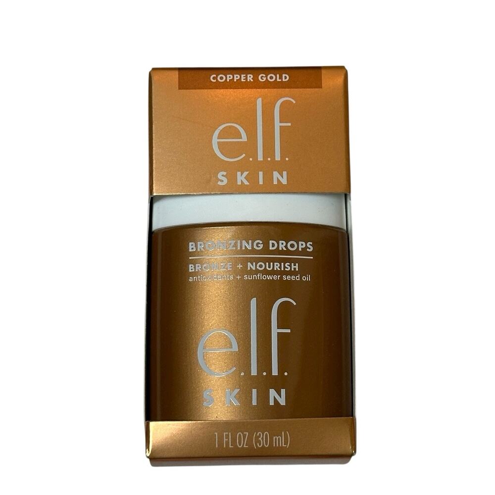 Elf SKIN Bronzing Drops Liquid Bronzer Face & Skin Copper+Pure Gold 1 fl oz